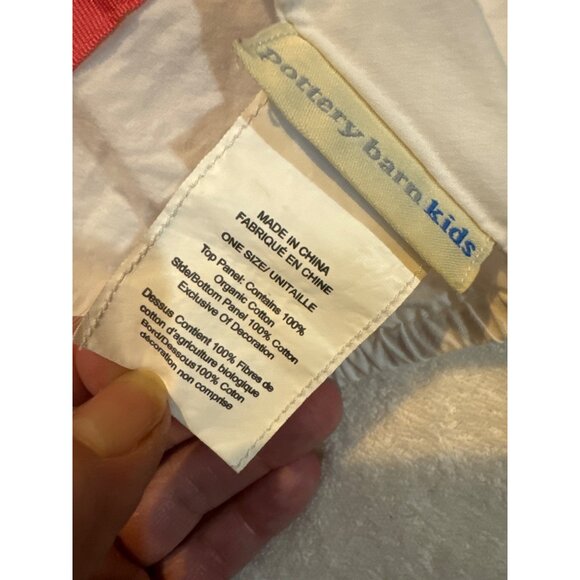 Pottery Barn Kids Organic Cotton Changing Pad Terry Cloth Cover White & Pink Str - Picture 2 of 3